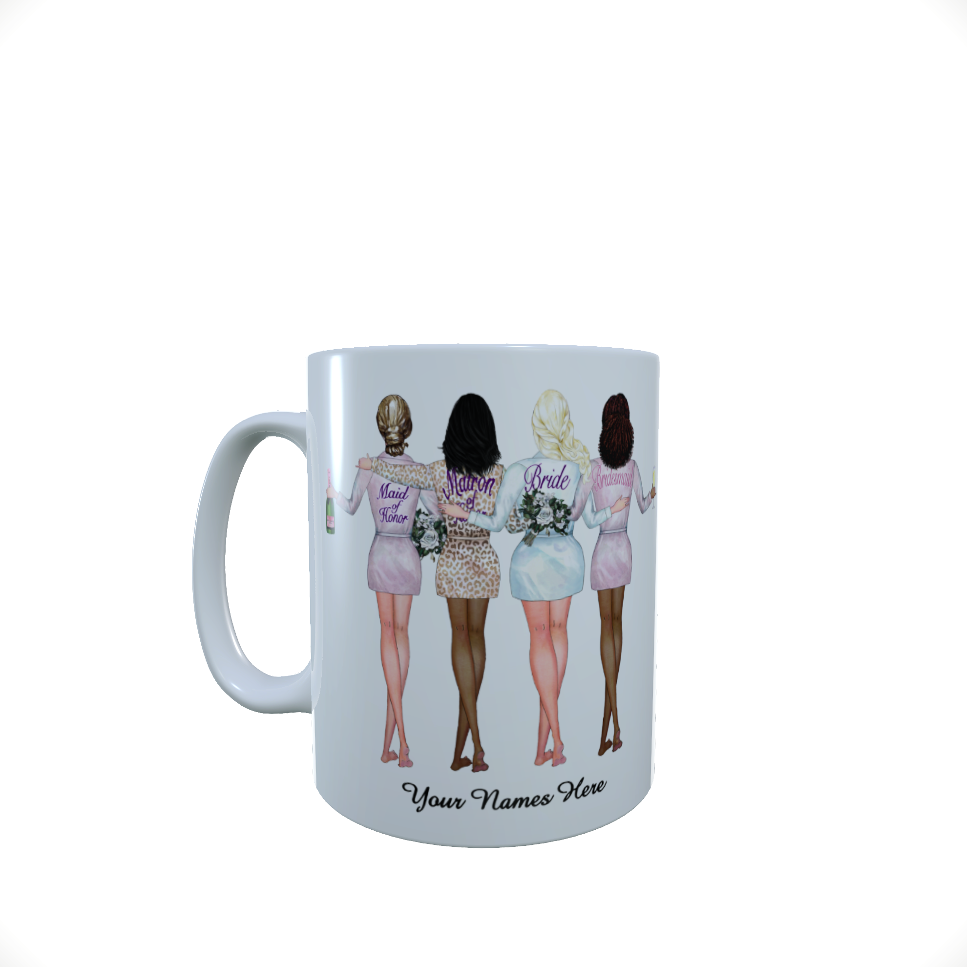 Bride Tribe Personalised Mug, Bride Squad Ceramic Mug